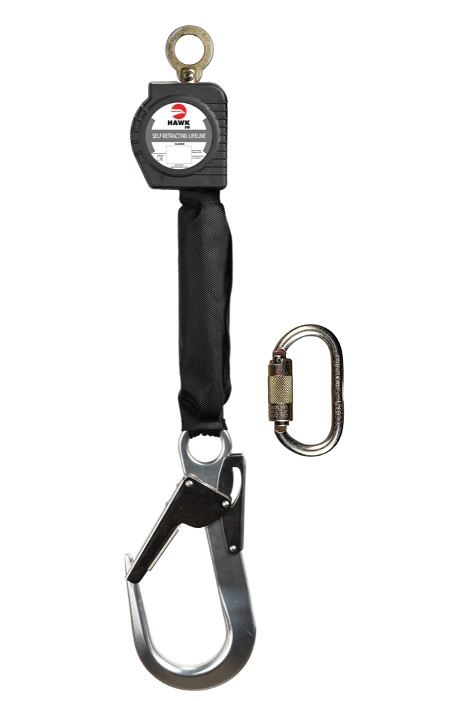 LINEA RETRACTIL HAWK DE CINTA CON GANCHO GDE ALUMINIO MODELO H/RWRA-M 2mt