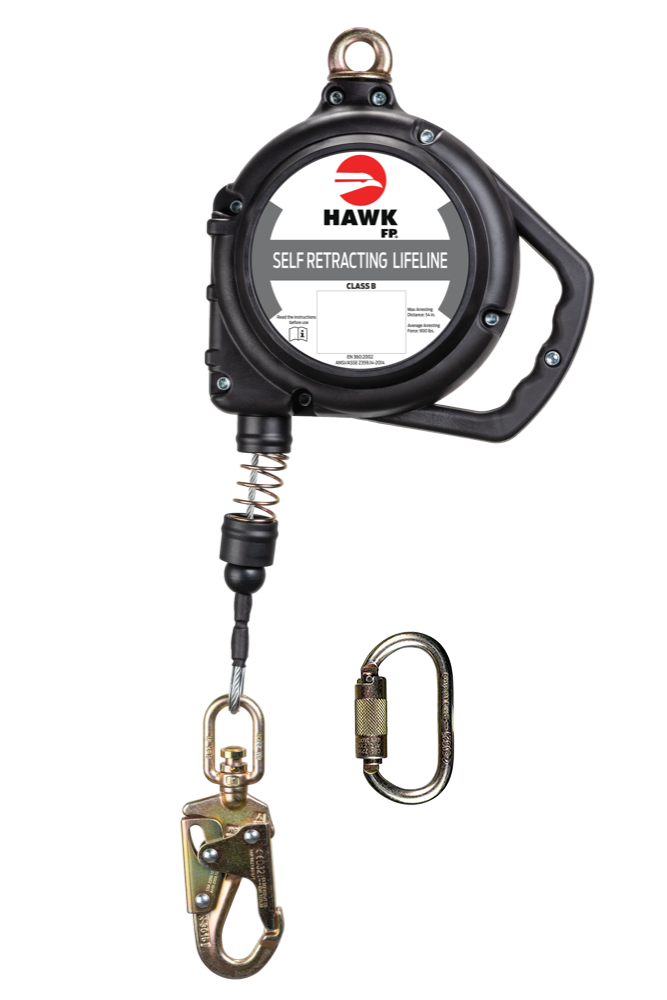 LINEA RETRACTIL HAWK A/GALVANIZADO CON GANCHO CHICO MODELO H/RGS-M 30ft