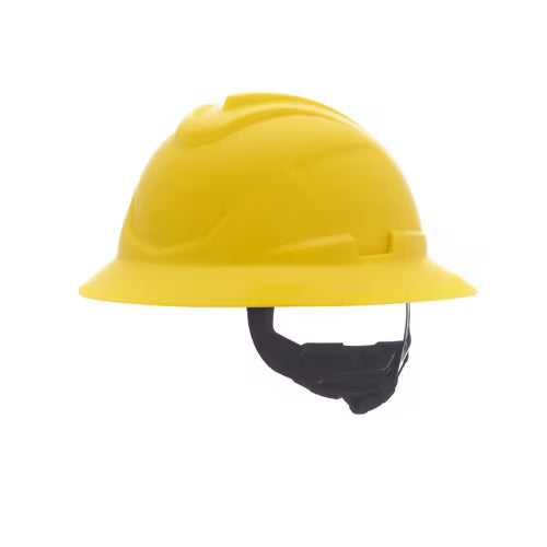 CASCO DE ALA ANCHA COMPLETA, NO VENTILADO V-GARD MSA, SUSPENSIÓN FAS-TRAC III